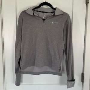 Nike Fleece Quarter Zip ‘Dri Fit’ Running Long Sleeve Top